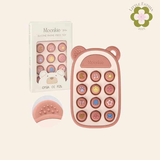 Juguete sensorial “Phone Press” de silicona – Moonkie 📱🧸