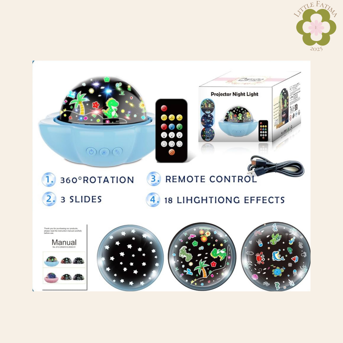 🌙 Proyector de luz nocturna con control remoto