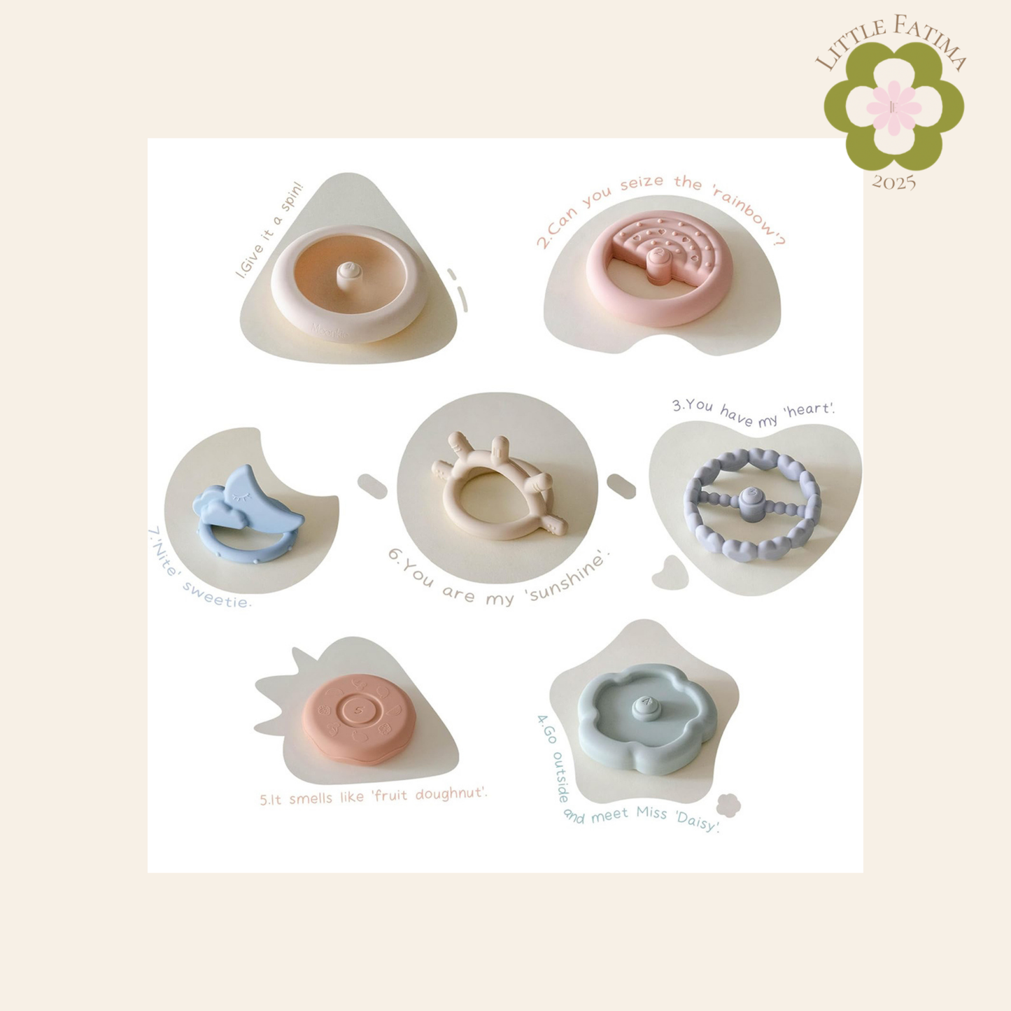 🌙 Moonkie – Juguete Apilable de Silicona (7 piezas)