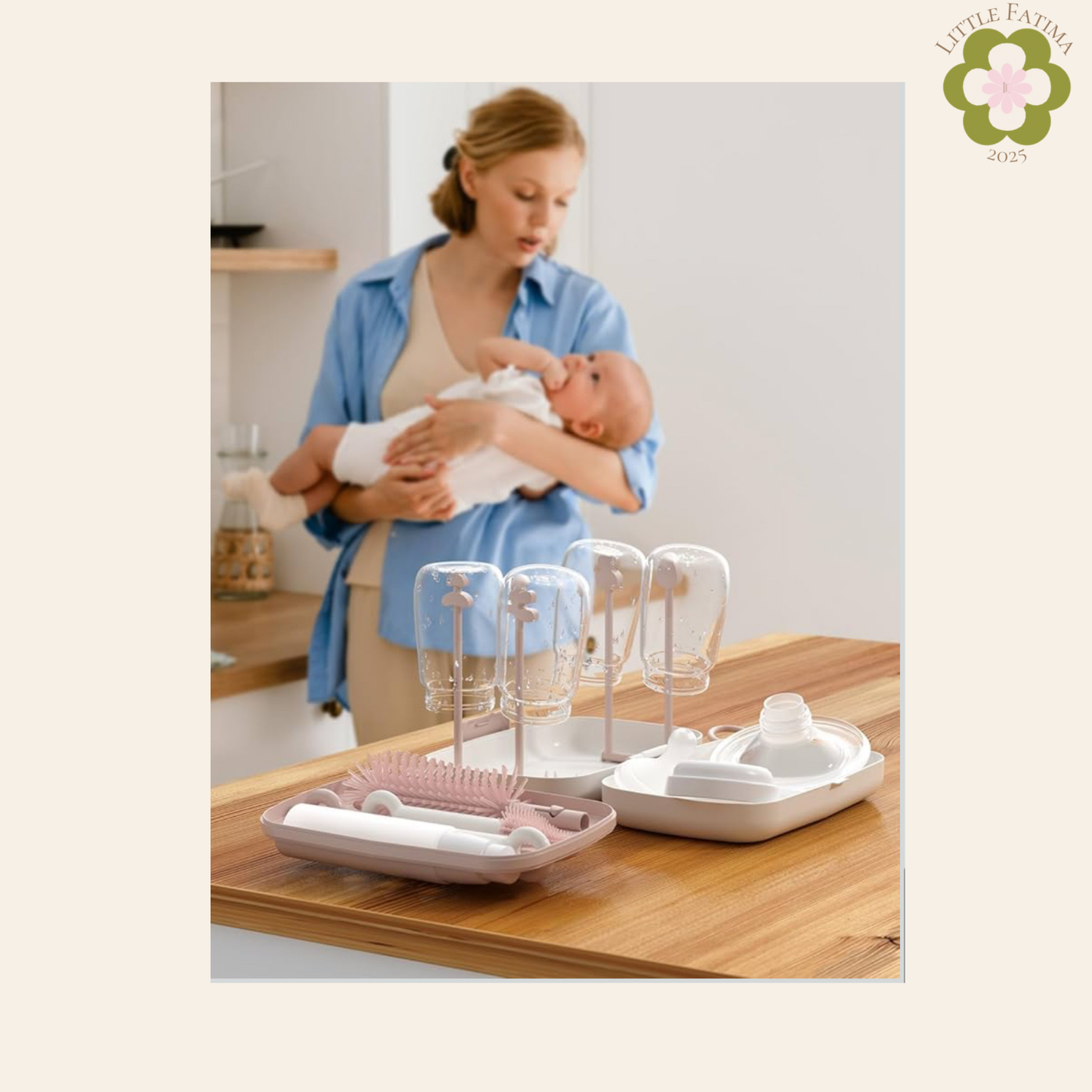 🍼 Momcozy – Set de limpieza y secado de biberones 7 en 1 (Travel Kit)