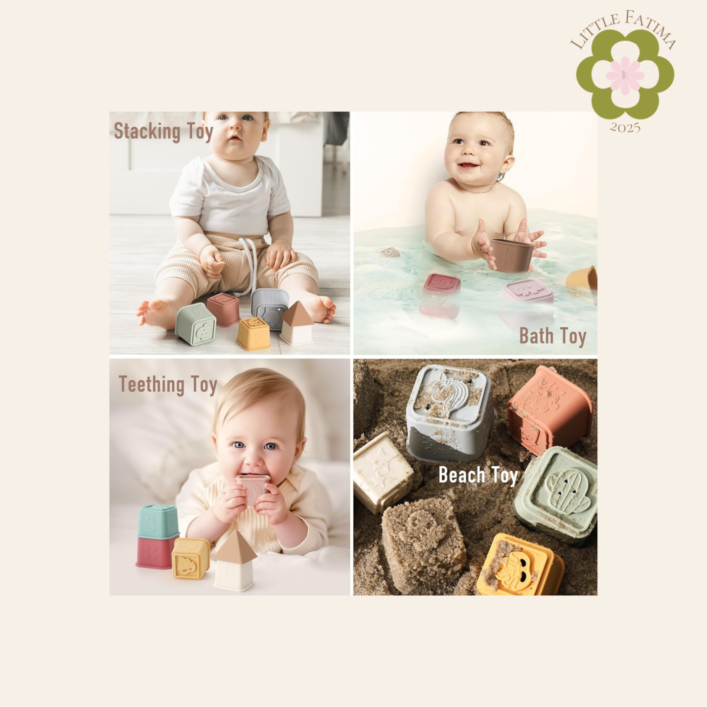 🧸 Set de cubos apilables de silicona