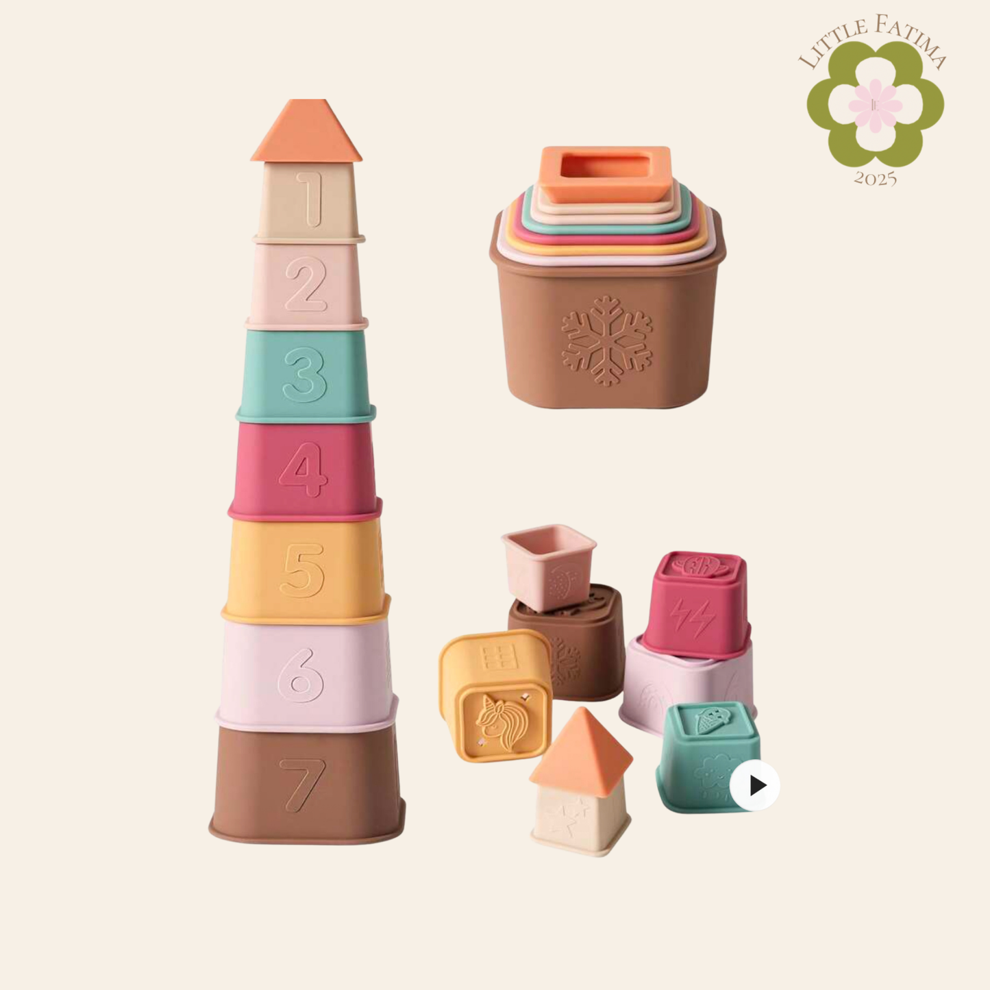 🧸 Set de cubos apilables de silicona