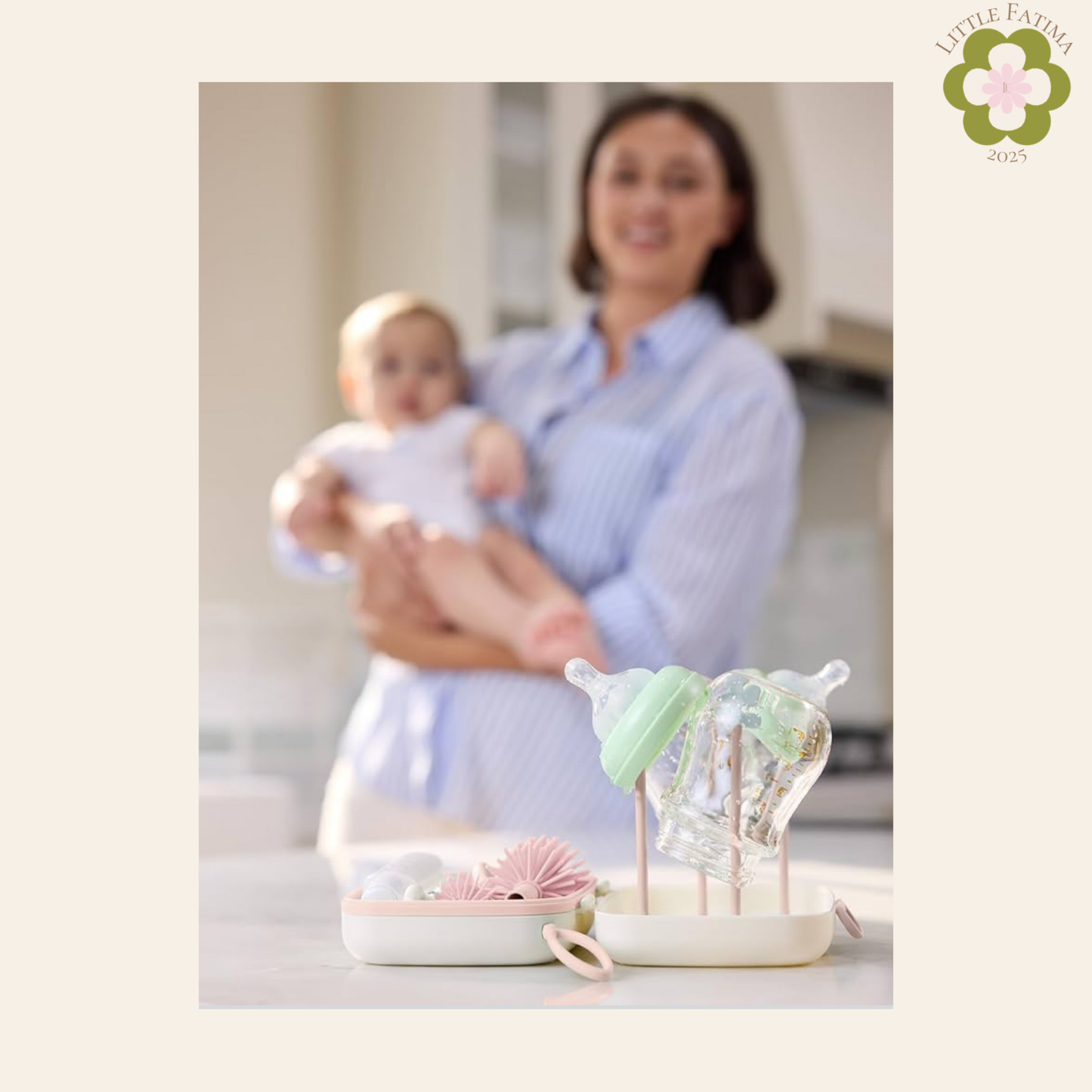 🍼 Momcozy – Set de limpieza y secado de biberones 7 en 1 (Travel Kit)