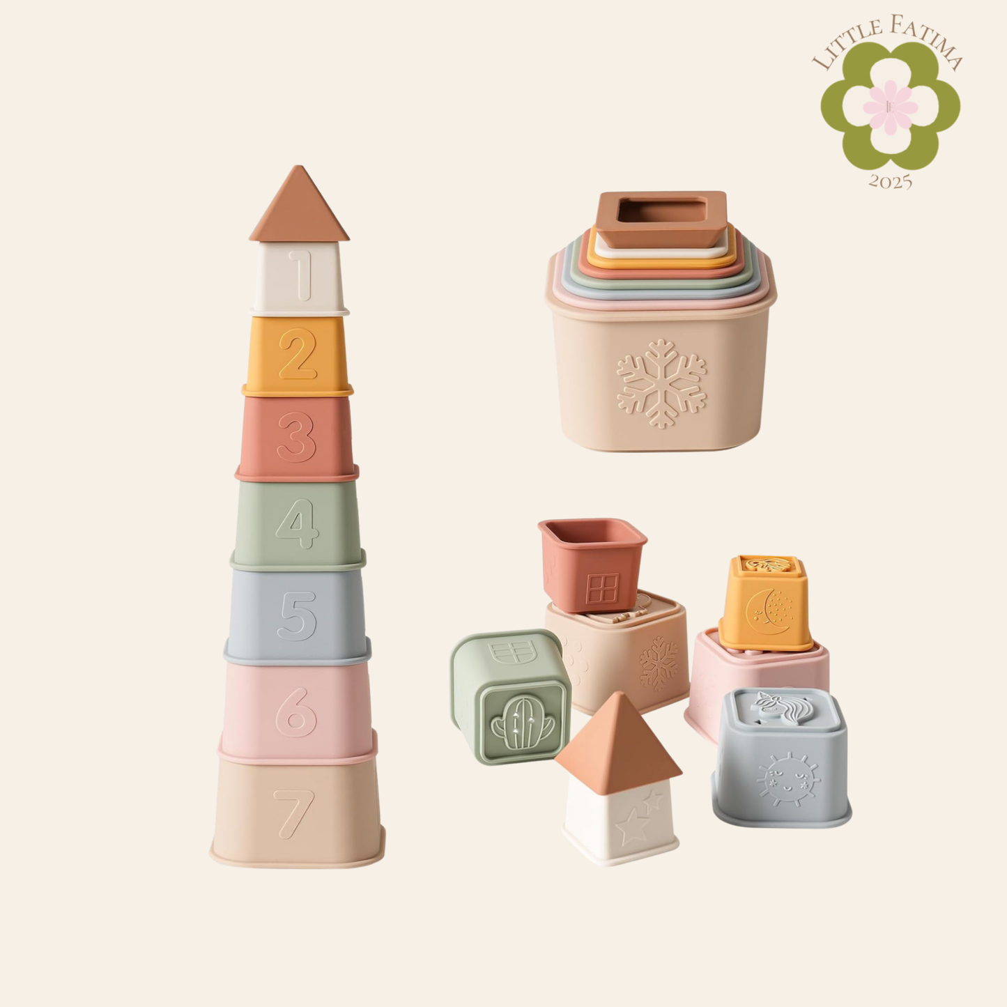 🧸 Set de cubos apilables de silicona