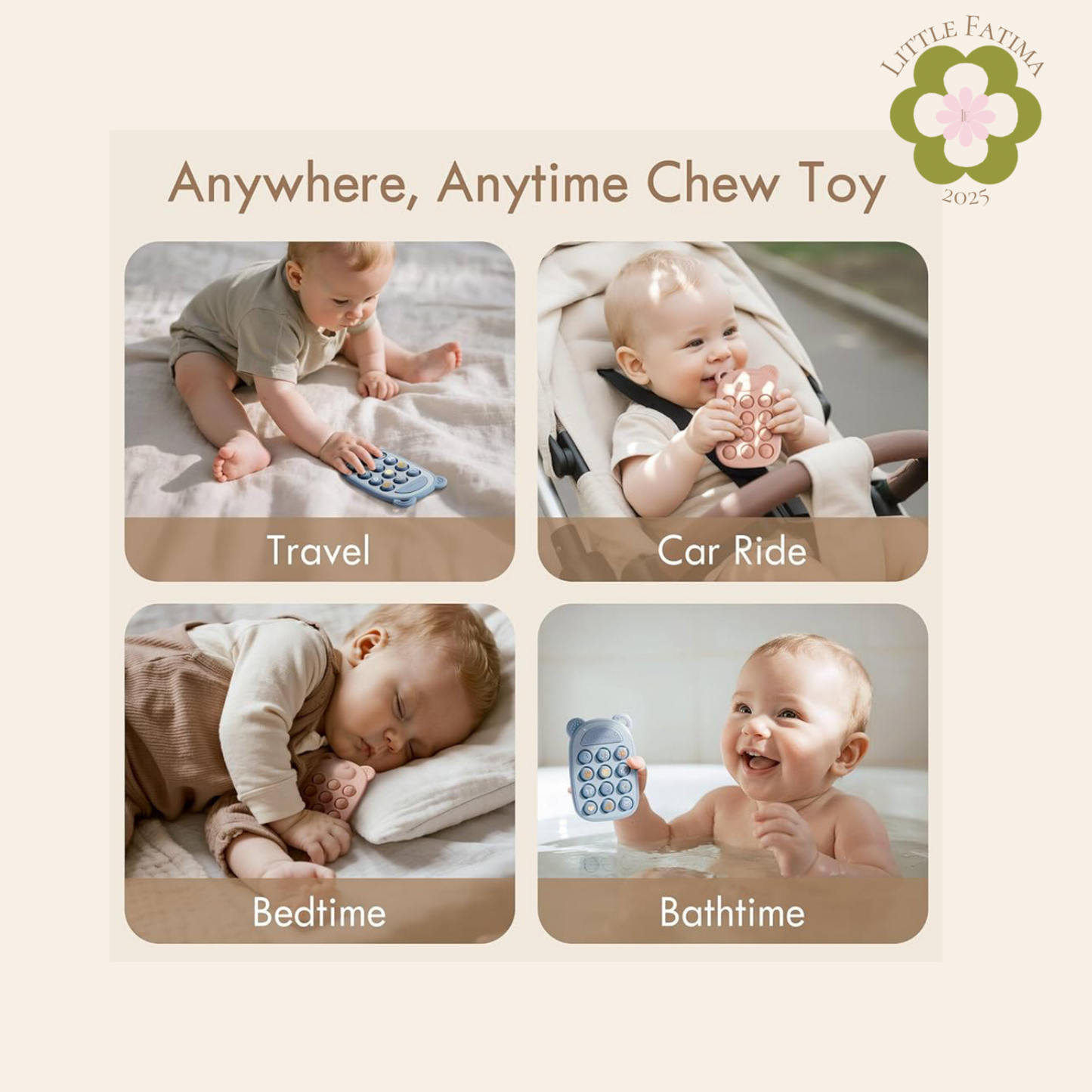 Juguete sensorial “Phone Press” de silicona – Moonkie 📱🧸