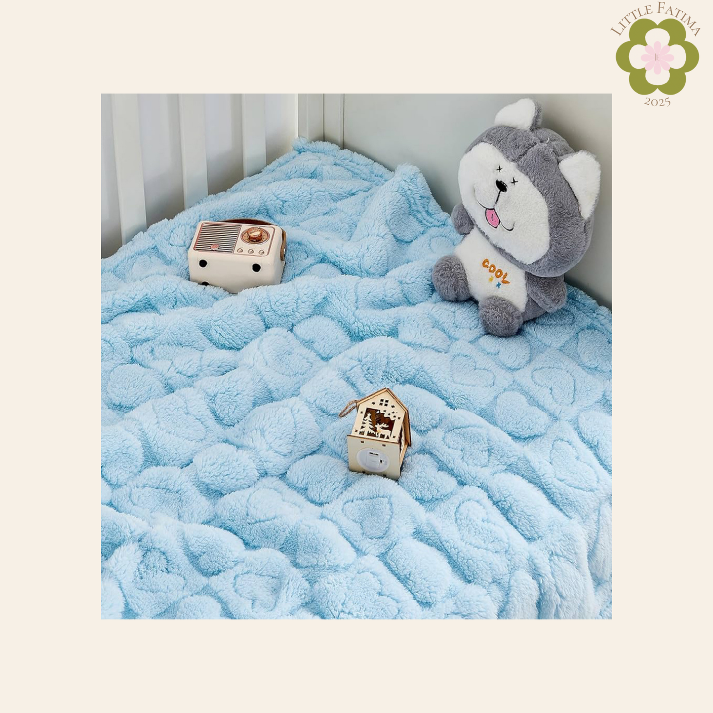 🛏️ Manta suave para bebé – azul