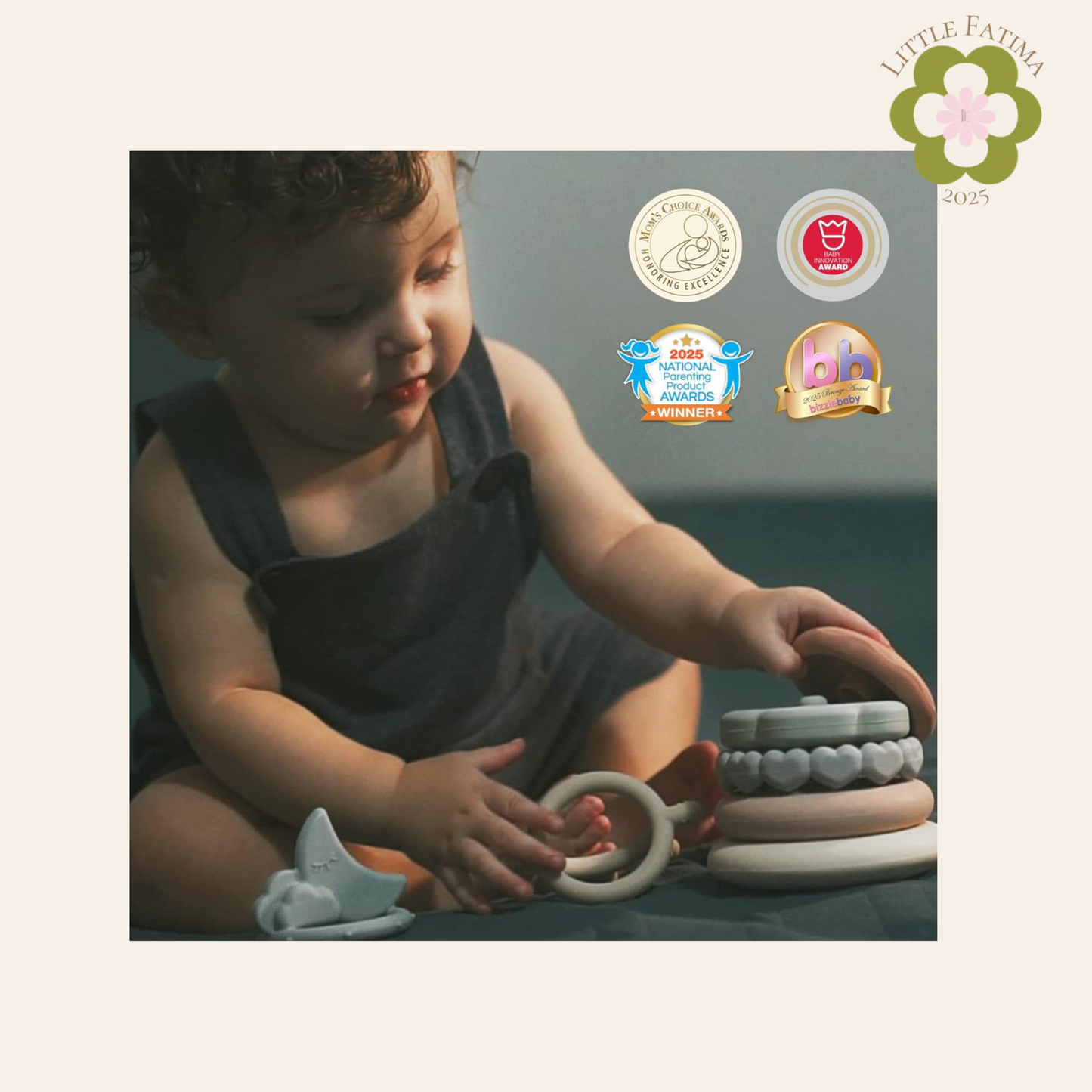 🌙 Moonkie – Juguete Apilable de Silicona (7 piezas)