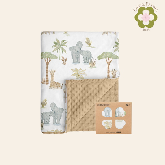 Manta premium doble capa para bebé – Súper suave, acolchada y ligera (Elefante o Ballena)