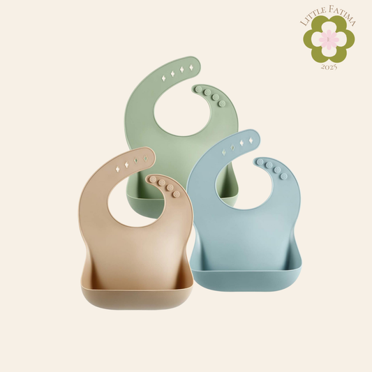 Baberos de silicona con bolsillo – PandaEar (paquete x3)