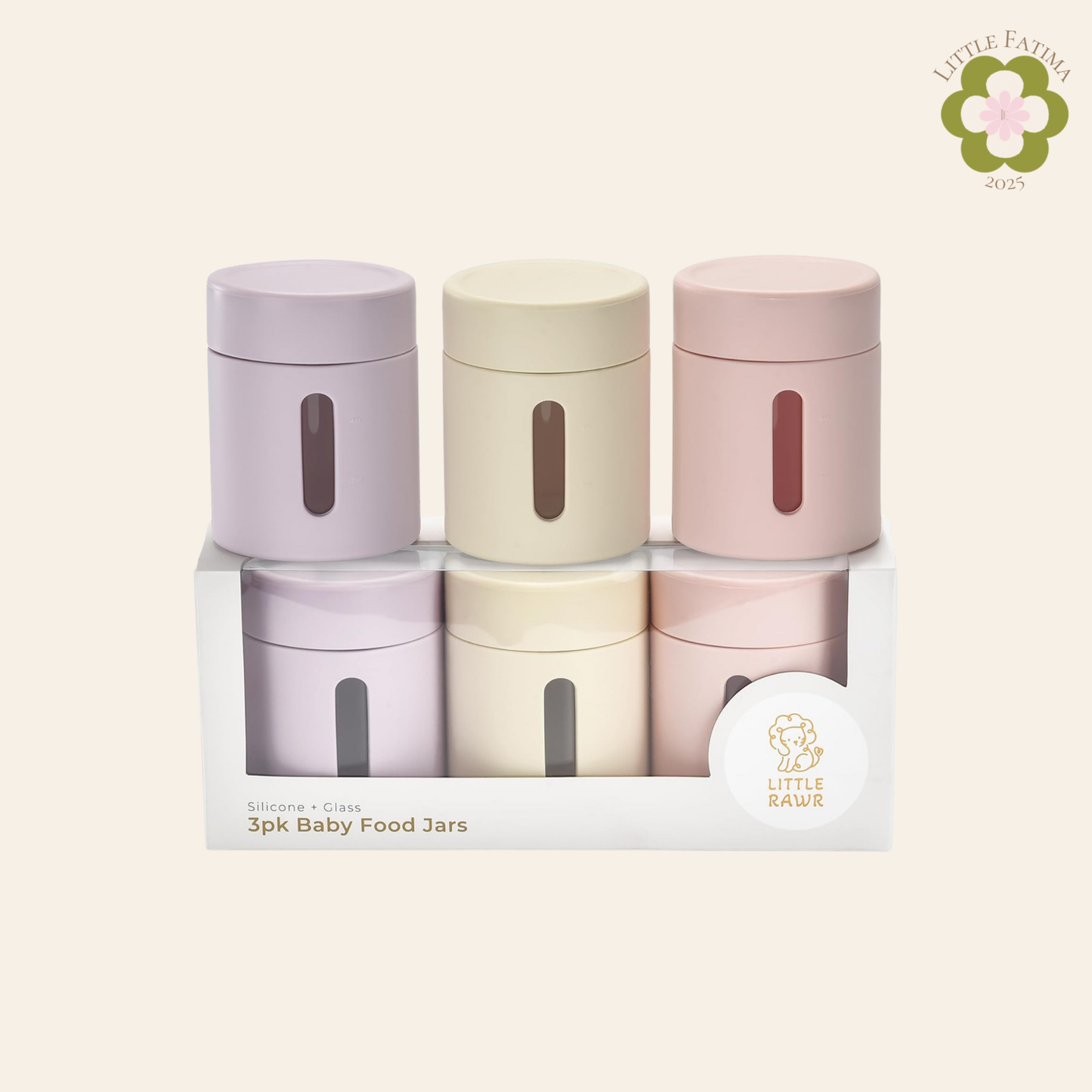 Recipiente de vidrio con silicona para alimentos 4oz - Little Rawr