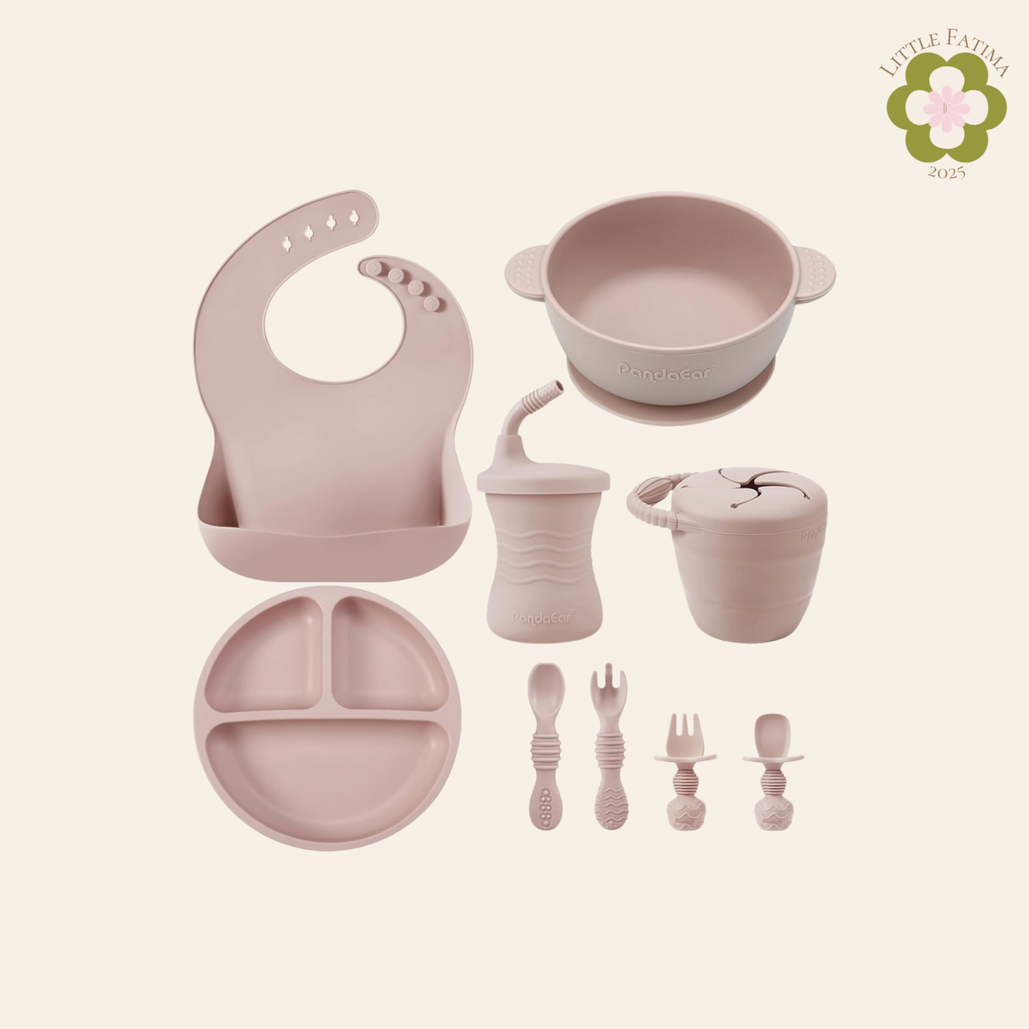 Set de alimentación de silicona – PandaEar (9 piezas)