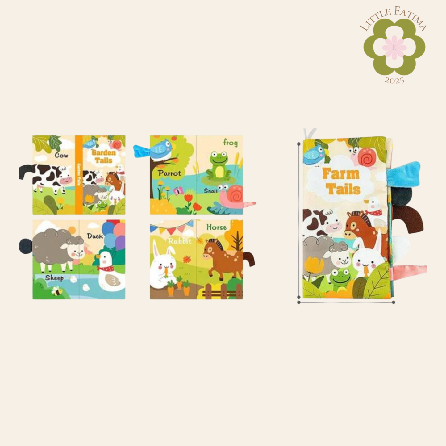 Libros sensoriales con colitas 3D – Varios modelos