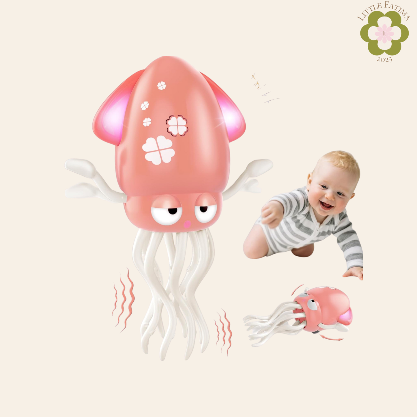 🦑 Calamar musical interactivo – Juguete de estimulación para bebés