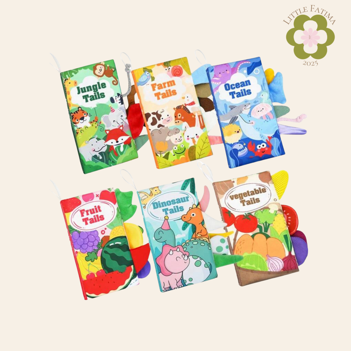 Libros sensoriales con colitas 3D – Varios modelos