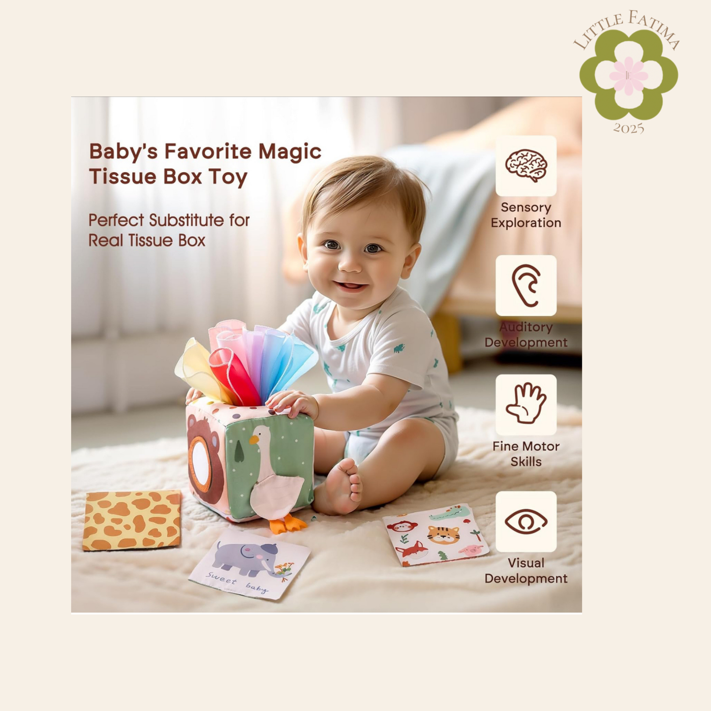 🧸 Caja sensorial mágica para bebé – Baby Tissue Box